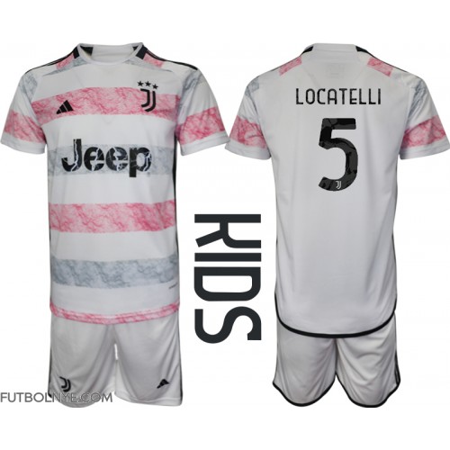 Camiseta Juventus Manuel Locatelli #5 Visitante Equipación para niños 2023-24 manga corta (+ pantalones cortos)